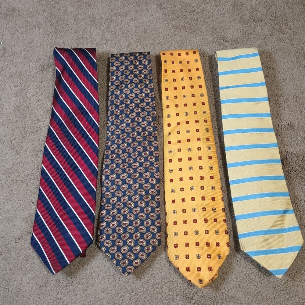 Brooks Brothers Makers Silk Neckties 4 Bundle Striped, Paisley Pattern, Flower - Thumbnail 16