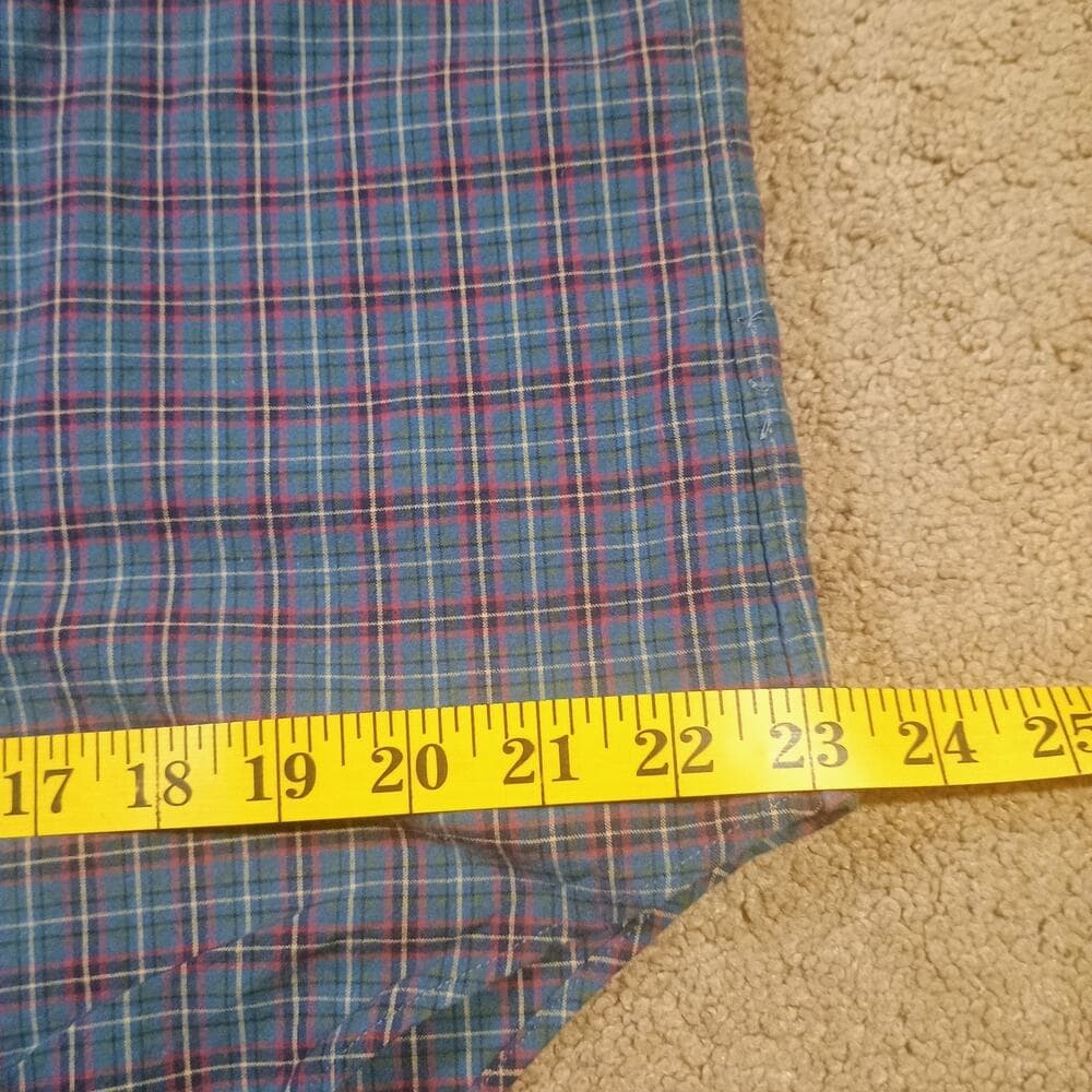 Ralph Lauren Flannel Mens Check Classic Fit Large L Button Down - Thumbnail 5