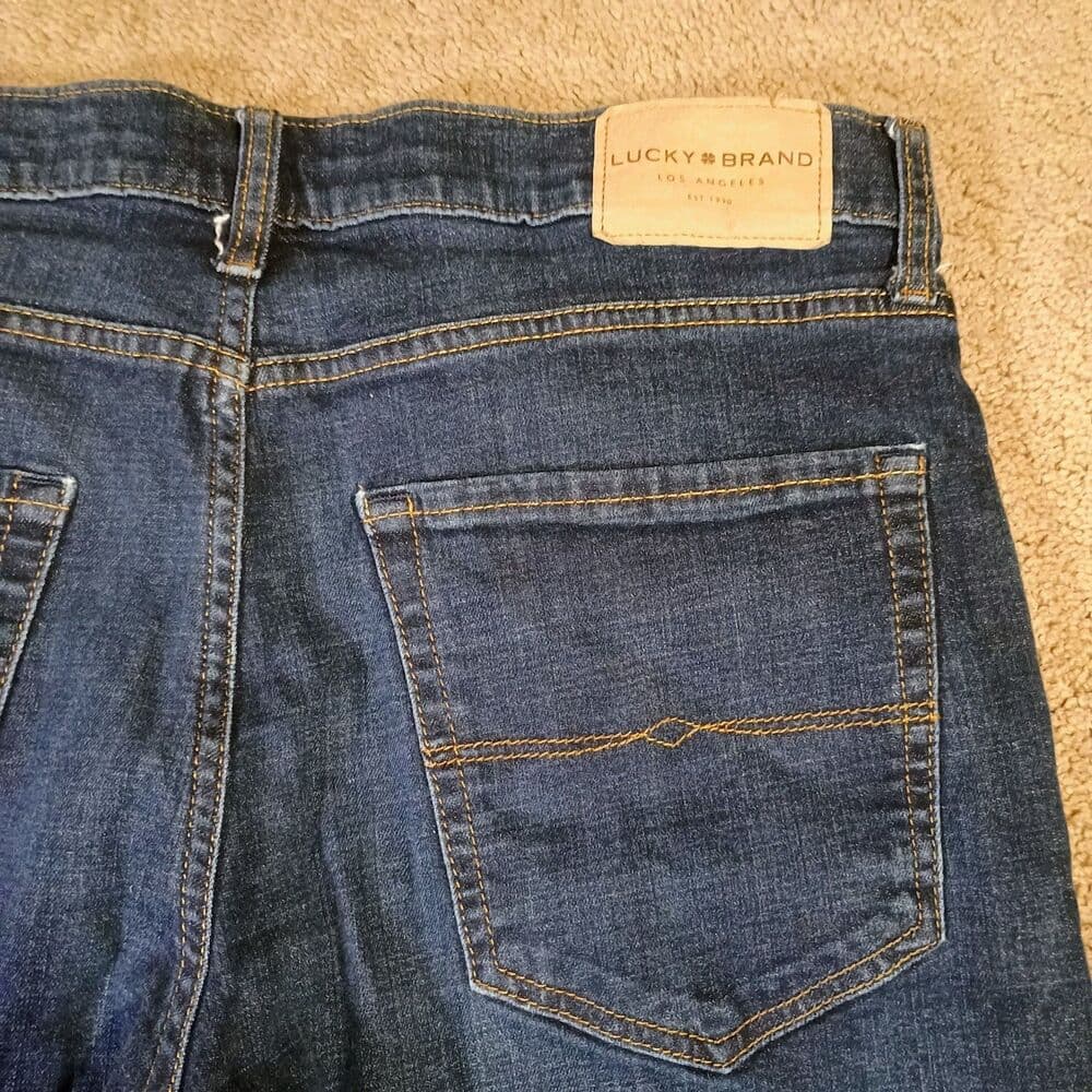 Lucky Brand 223 Straight Leg Jeans Mens 34X30 Tag 32x32 Dark Wash Denim - Thumbnail 4