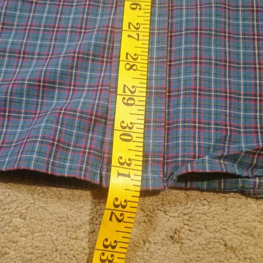 Ralph Lauren Flannel Mens Check Classic Fit Large L Button Down - Thumbnail 7