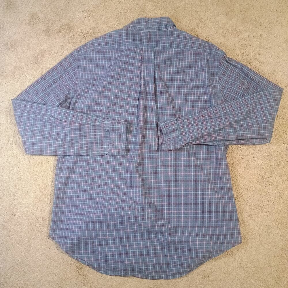 Ralph Lauren Flannel Mens Check Classic Fit Large L Button Down - Thumbnail 2