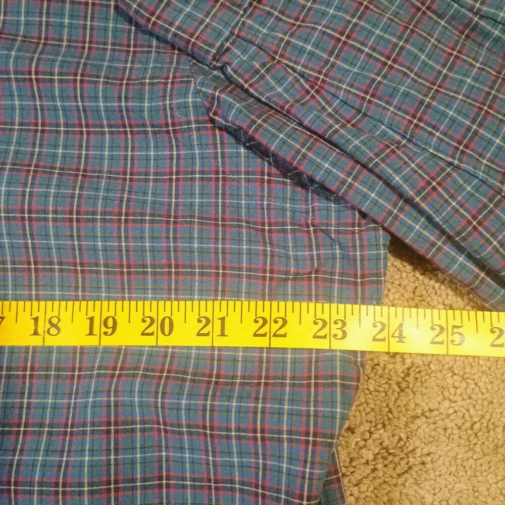 Ralph Lauren Flannel Mens Check Classic Fit Large L Button Down - Thumbnail 4