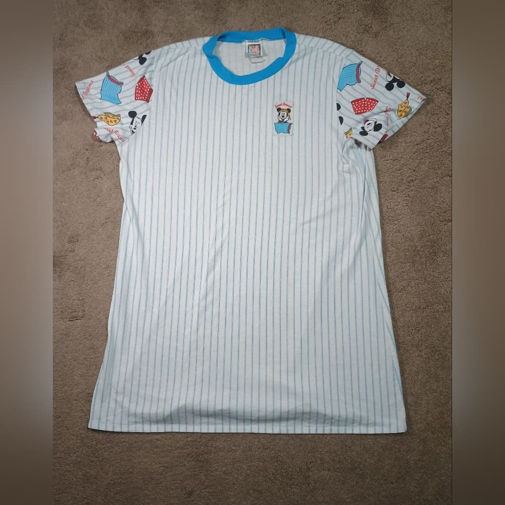 Vintage Disney Mickey Mouse striped nightgown sweet dreams unlimited - Thumbnail 10