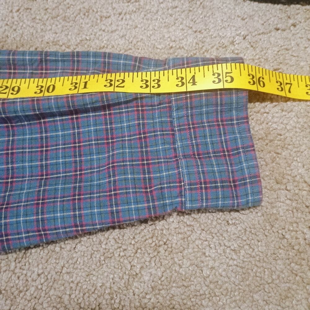 Ralph Lauren Flannel Mens Check Classic Fit Large L Button Down - Thumbnail 6