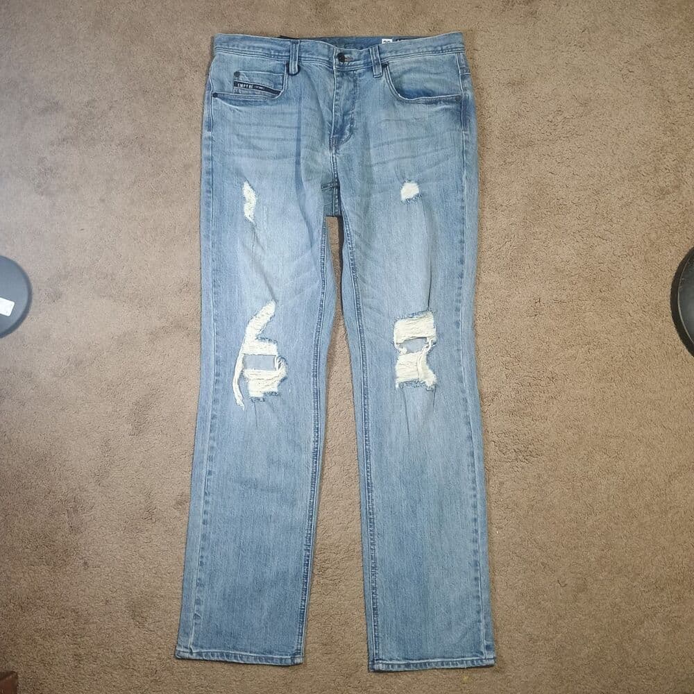Empyre Skeletor Skinny Jeans Mens 36 Blue SuperStretch Distress Denim Skateboard - Thumbnail 15