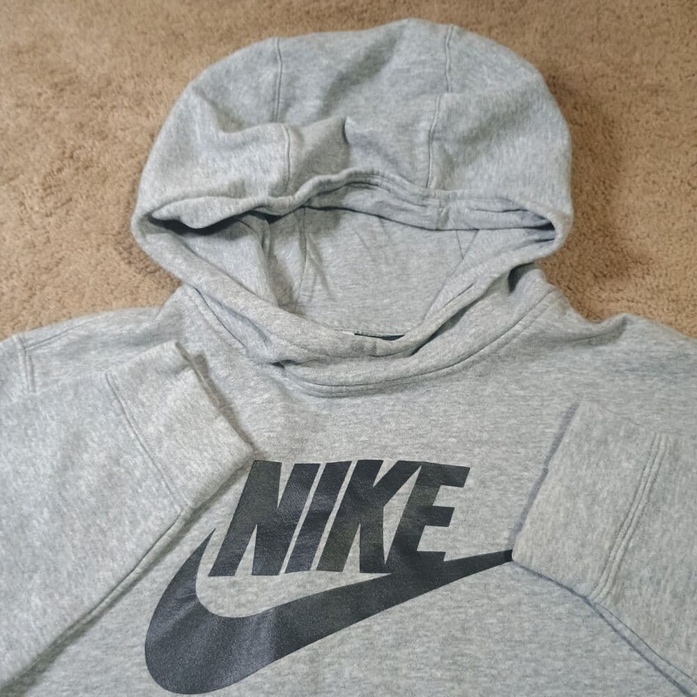 Nike Sportswear Club Large Logo Hoodie Gray Children's Medium Check Measurments - Thumbnail 8
