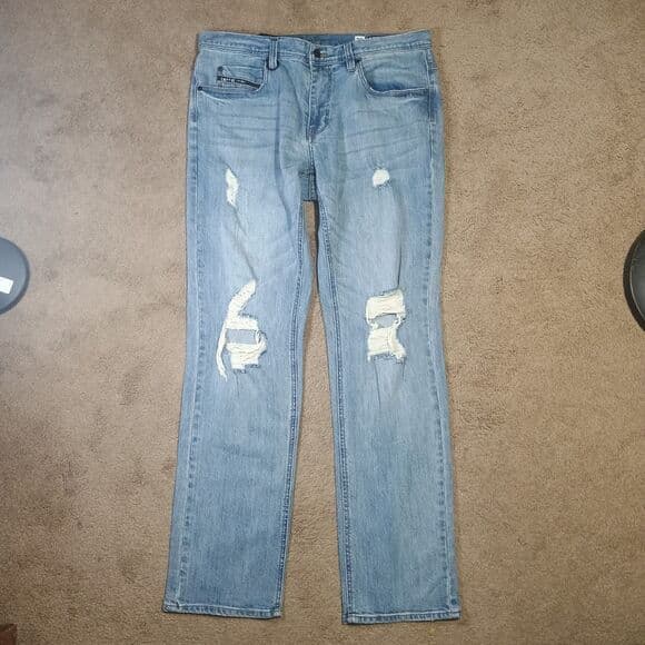 Empyre Skeletor Skinny Jeans Mens 36 Blue SuperStretch Distress Denim Skateboard - Thumbnail 16