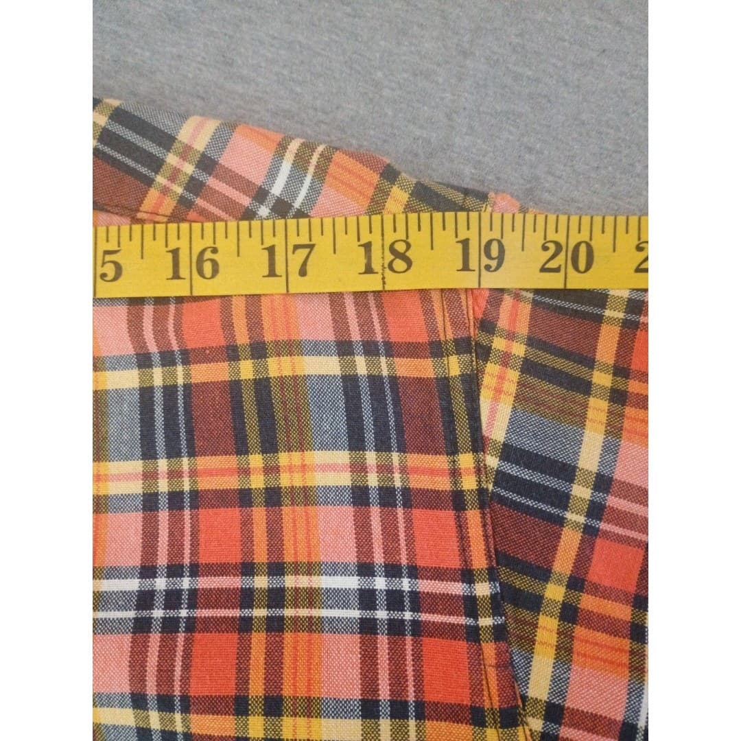 Cinch Long Sleeve Shirt Size S Orange & Yellow Check Plaid Western Rodeo Cowboy - Thumbnail 5