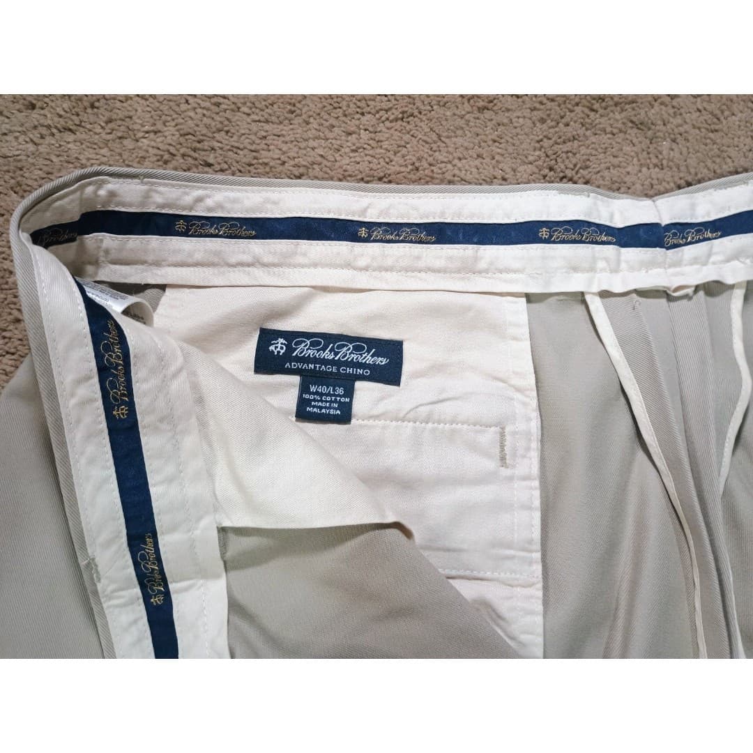 Brooks Brothers Pants 38 X 32 Hudson Advantage Business or Casual Chinos - Thumbnail 3