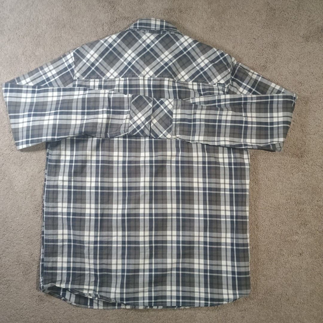 511 Tactical Gunner Plaid Mens MediumShirt 2 Shirt Bundle Tactical Snap Shirt - Thumbnail 3