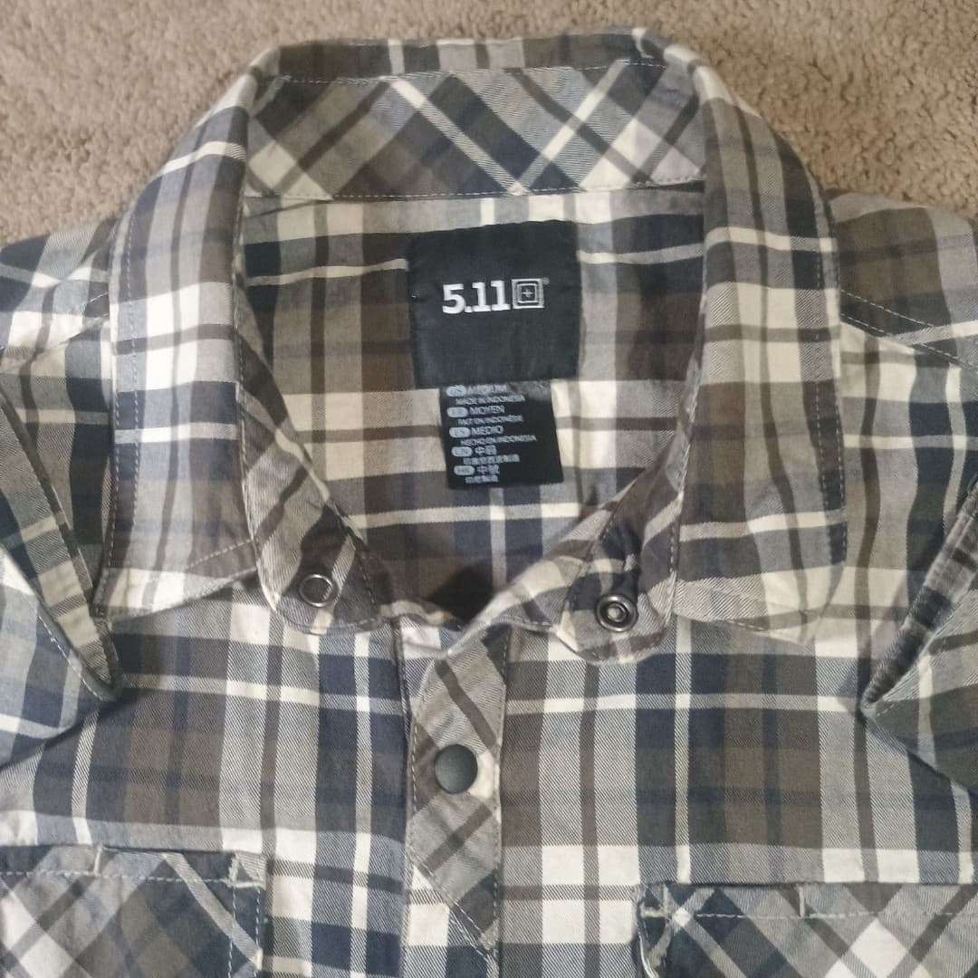 511 Tactical Gunner Plaid Mens MediumShirt 2 Shirt Bundle Tactical Snap Shirt - Thumbnail 2