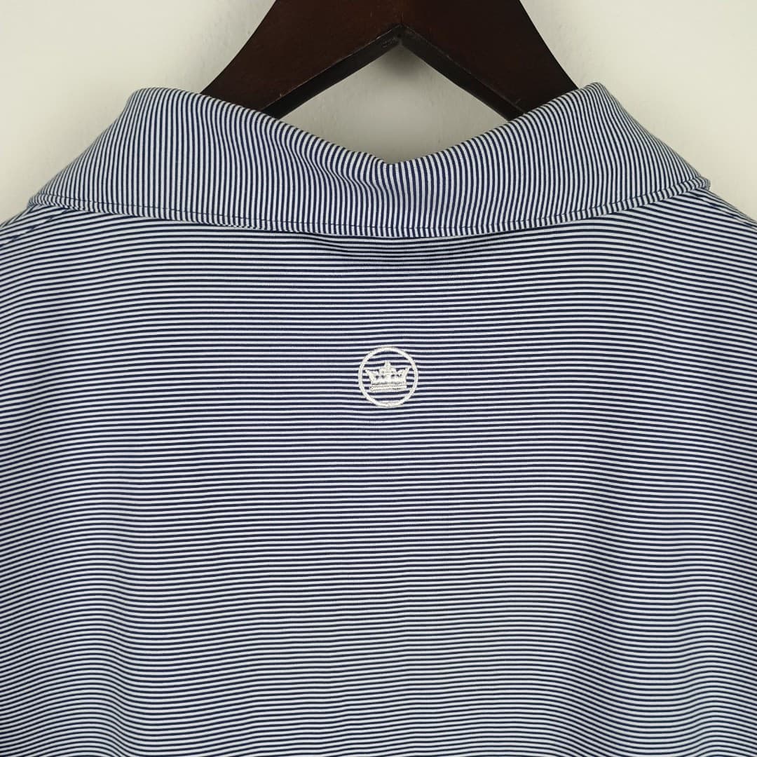 Peter Millar Jubile Strip Performance Golf Jersey Polo Medium Stretchy Soft - Thumbnail 3