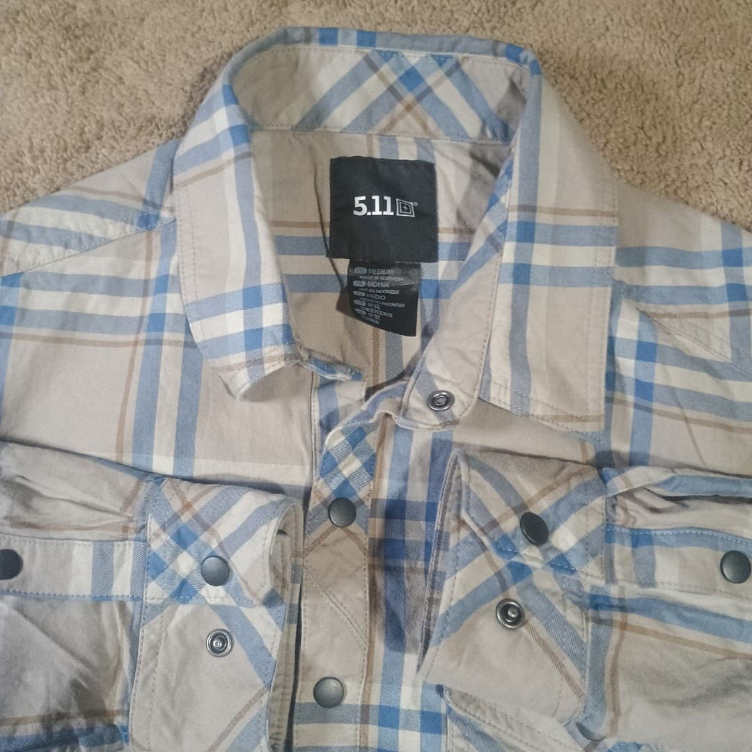 511 Tactical Gunner Plaid Mens MediumShirt 2 Shirt Bundle Tactical Snap Shirt - Thumbnail 9