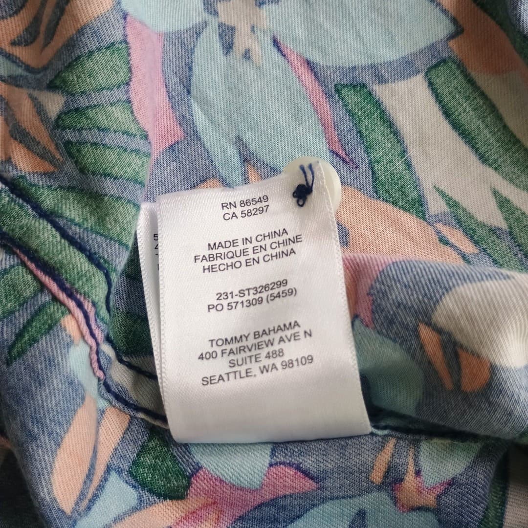 Tommy Bahama Tortola Fuego Bay Camp Shirt Mens XL Tropical Tencel Blend - Thumbnail 6