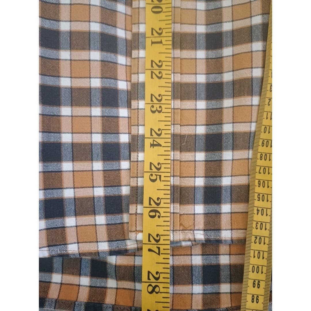 Cinch Long Sleeve Shirt Men's Size S Tan & Blue Check Plaid Cowboy Rodeo Western - Thumbnail 6