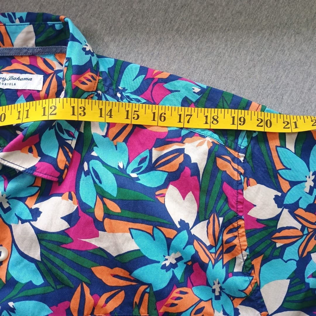 Tommy Bahama Tortola Fuego Bay Camp Shirt Mens XL Tropical Tencel Blend - Thumbnail 7