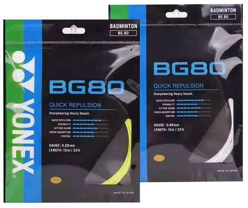 New Yonex BG80 Badminton Racquet Quick Repulsion String 0.68mm 10m 33F BG80 - Thumbnail 3