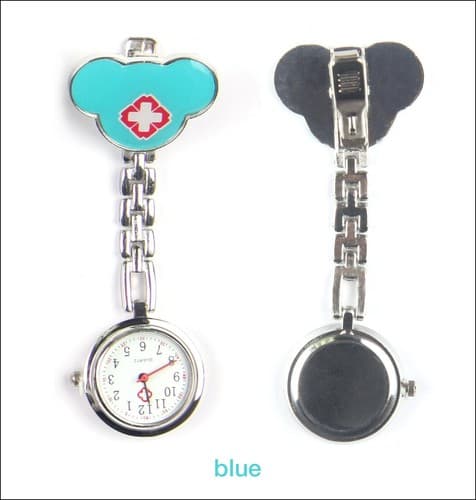 Mickey Mouse Red Cross Nurse Fob Brooch Pin Quartz Watch E18 - Thumbnail 3