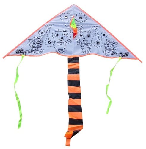 Kid's Outside Pleasant Goat Kite Diy Water Painting Teaching Fly Line K54 - Thumbnail 2