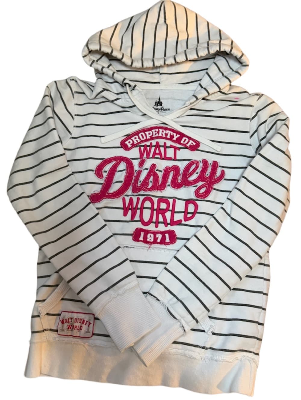 1971 Walt Disney World Women’s Hoodie Striped Sz Small - Thumbnail 9