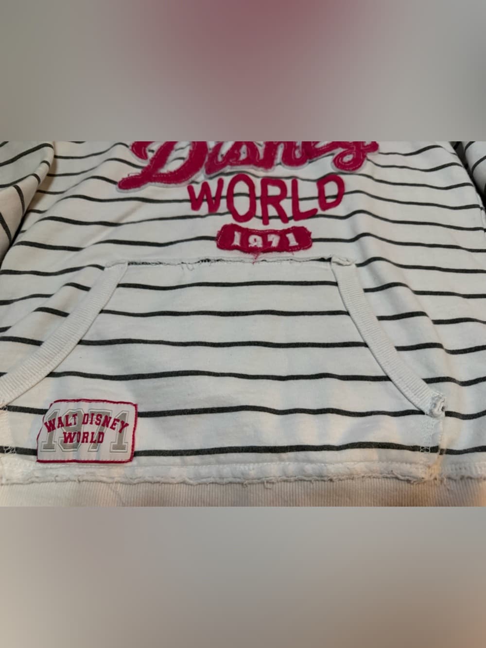 1971 Walt Disney World Women’s Hoodie Striped Sz Small - Thumbnail 5