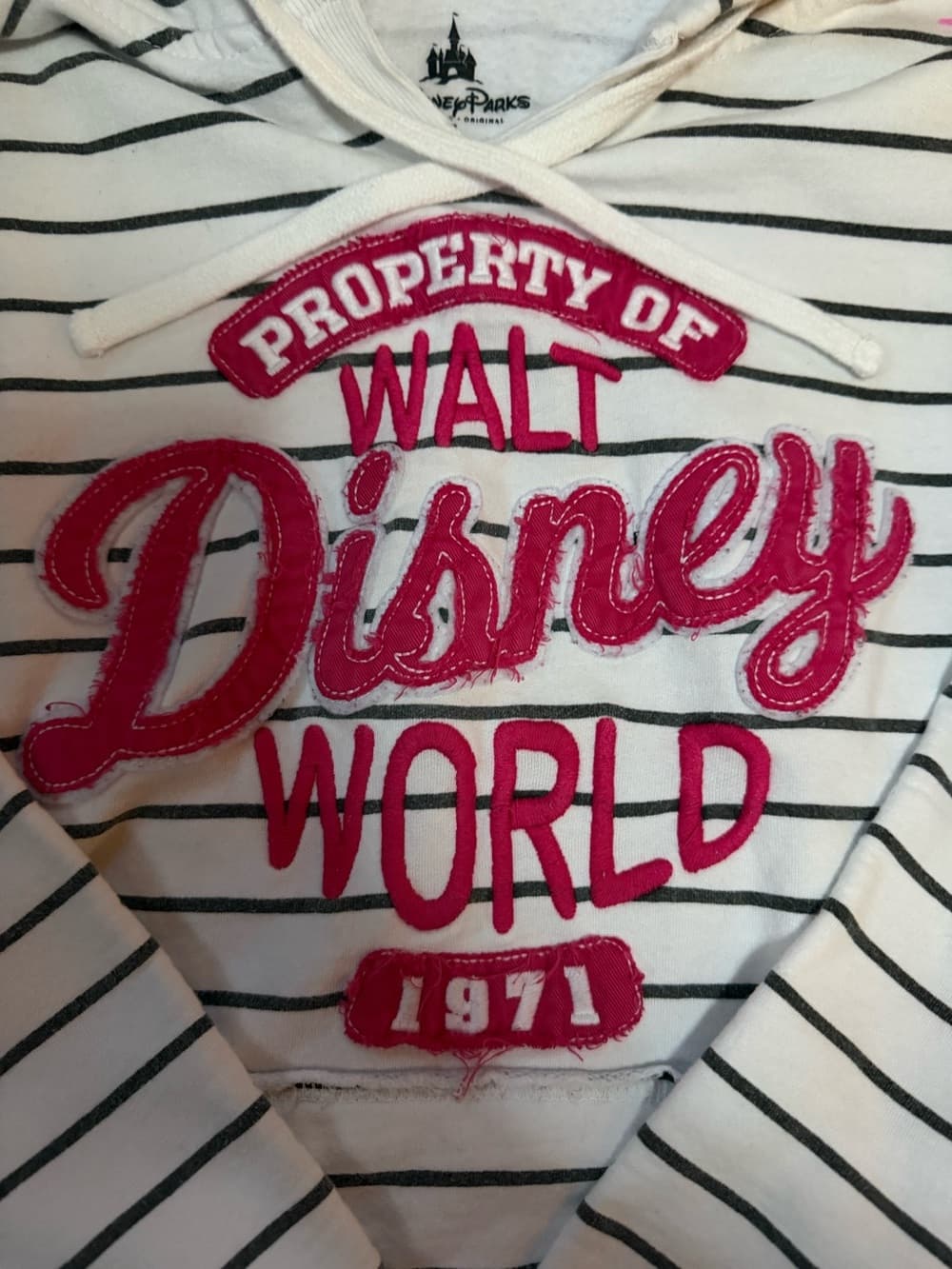 1971 Walt Disney World Women’s Hoodie Striped Sz Small - Thumbnail 3