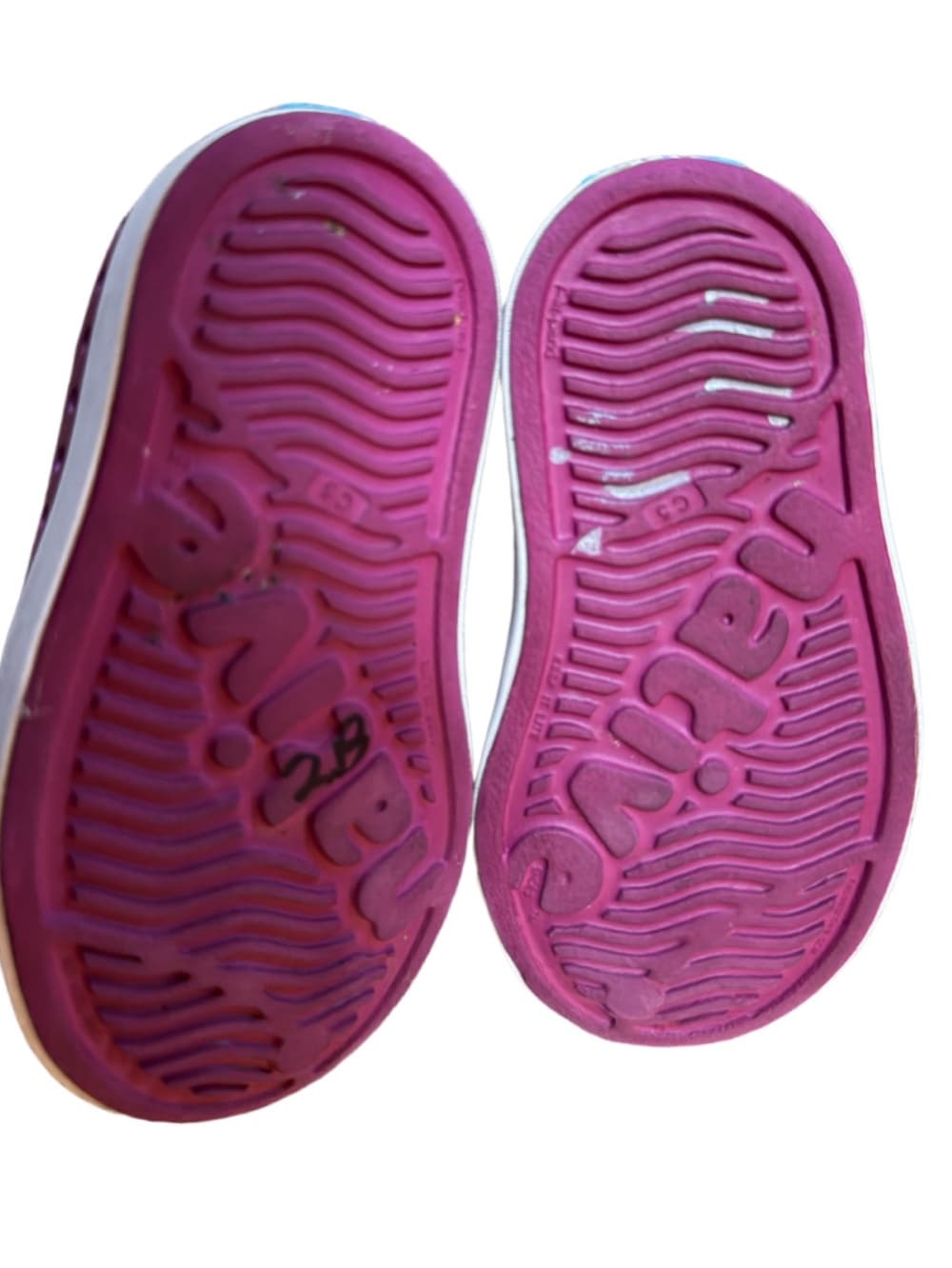 Kids Slip-On native Rubber Shoes in Metallic Pink/Magenta Sz C5 - Thumbnail 2
