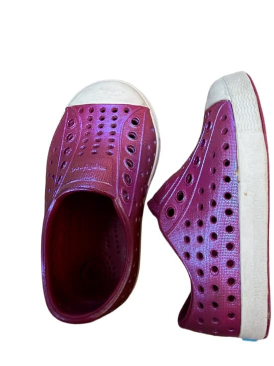 Kids Slip-On native Rubber Shoes in Metallic Pink/Magenta Sz C5 - Thumbnail 7