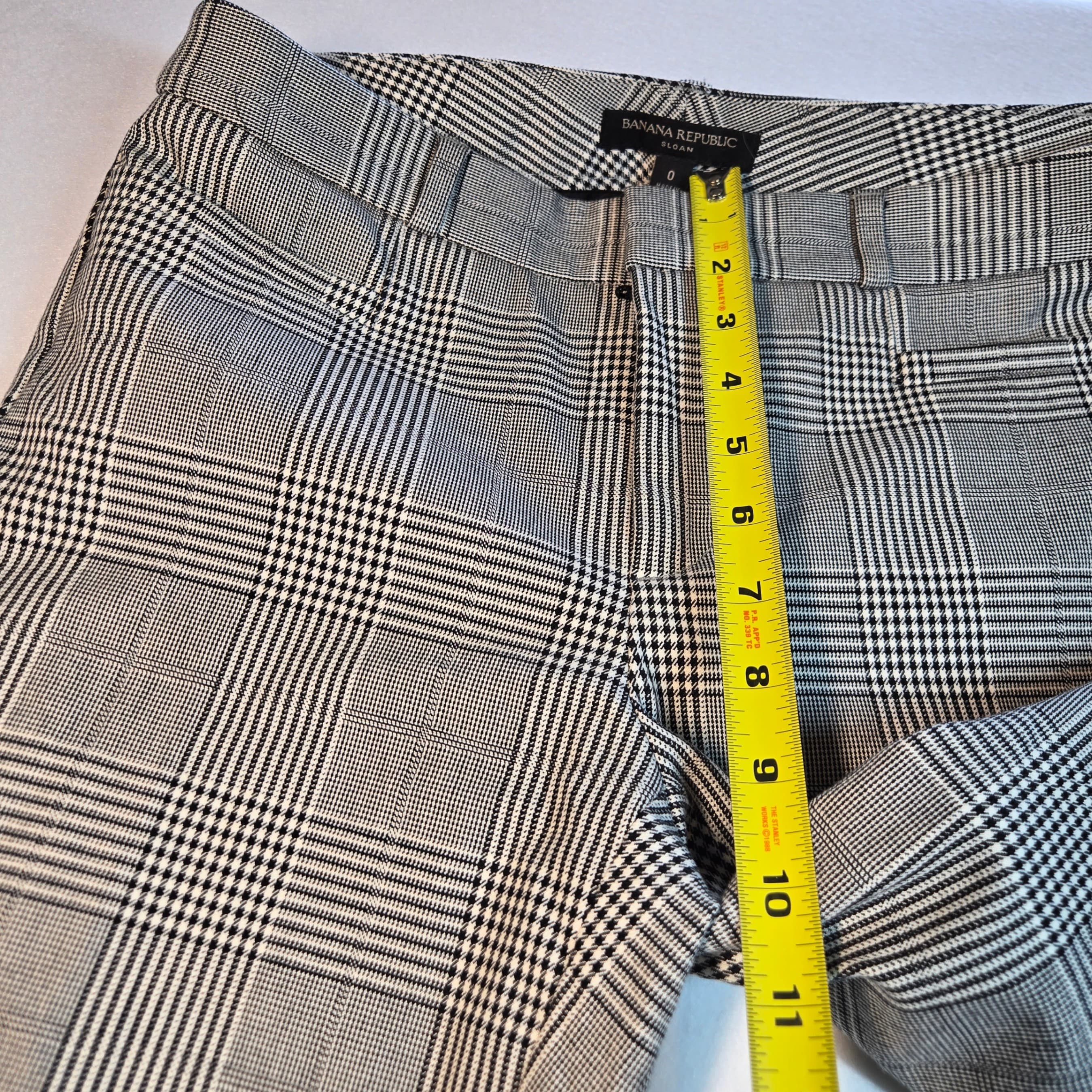 Banana Republic Plaid Trousers Cotton Size 0 - Thumbnail 7