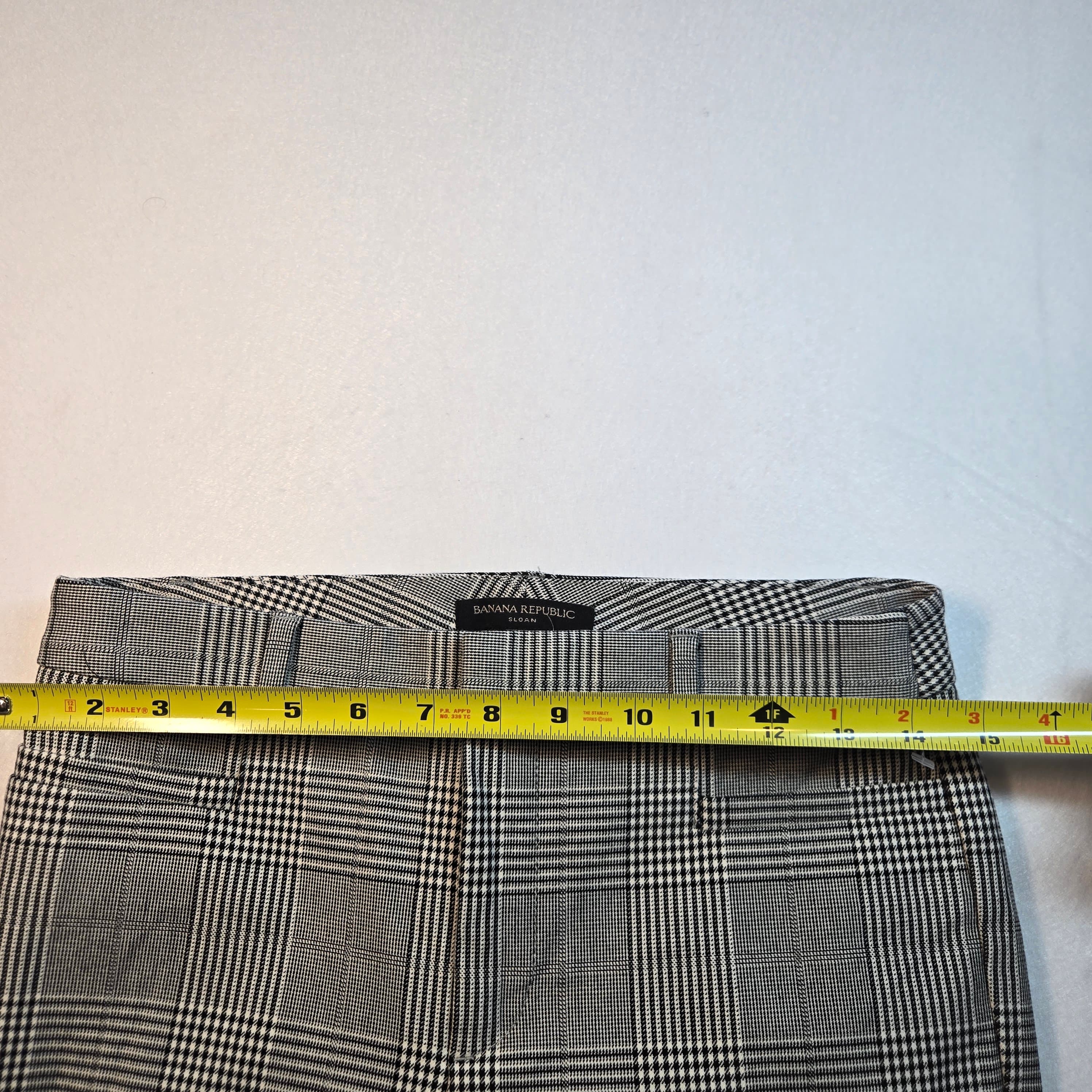Banana Republic Plaid Trousers Cotton Size 0 - Thumbnail 6