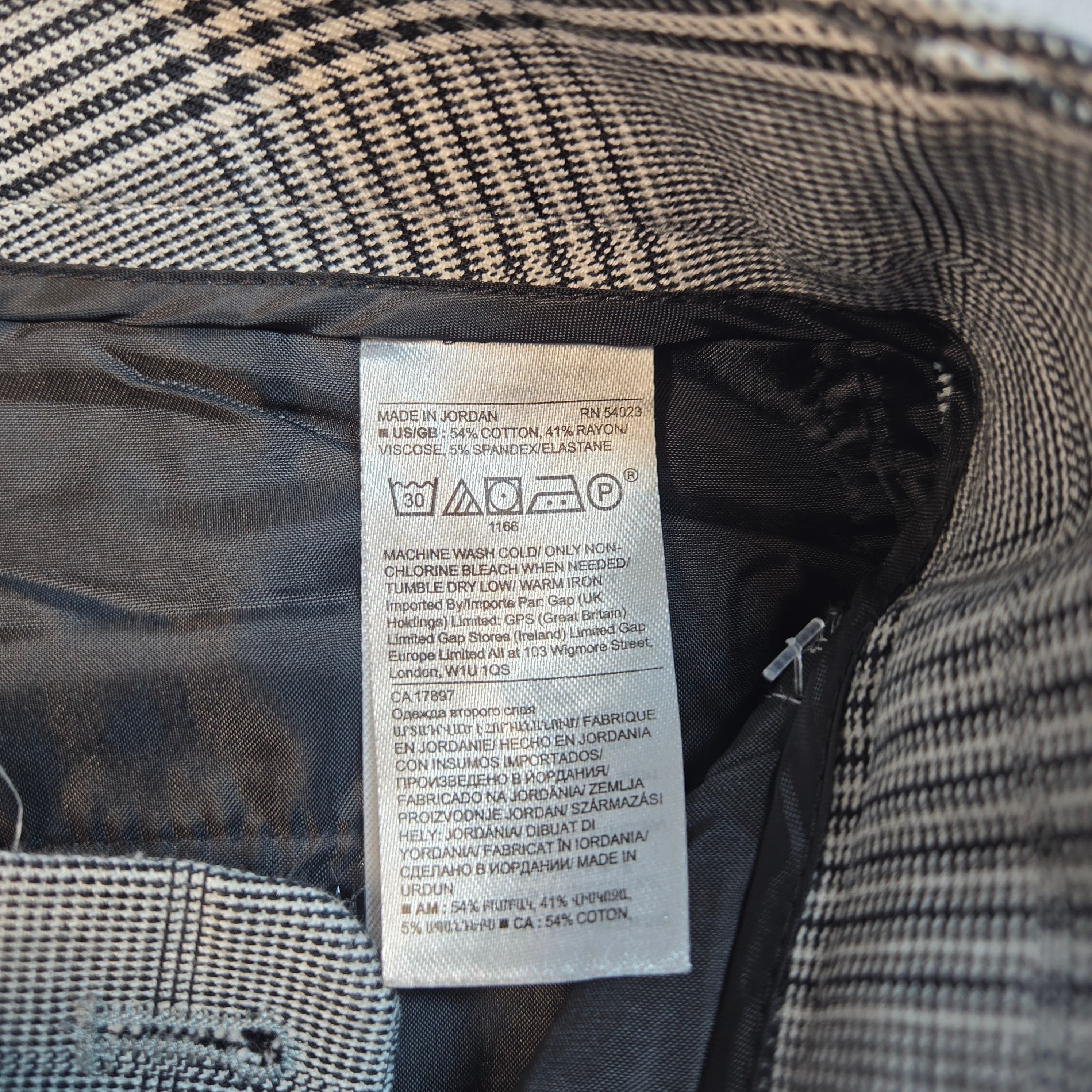 Banana Republic Plaid Trousers Cotton Size 0 - Thumbnail 3