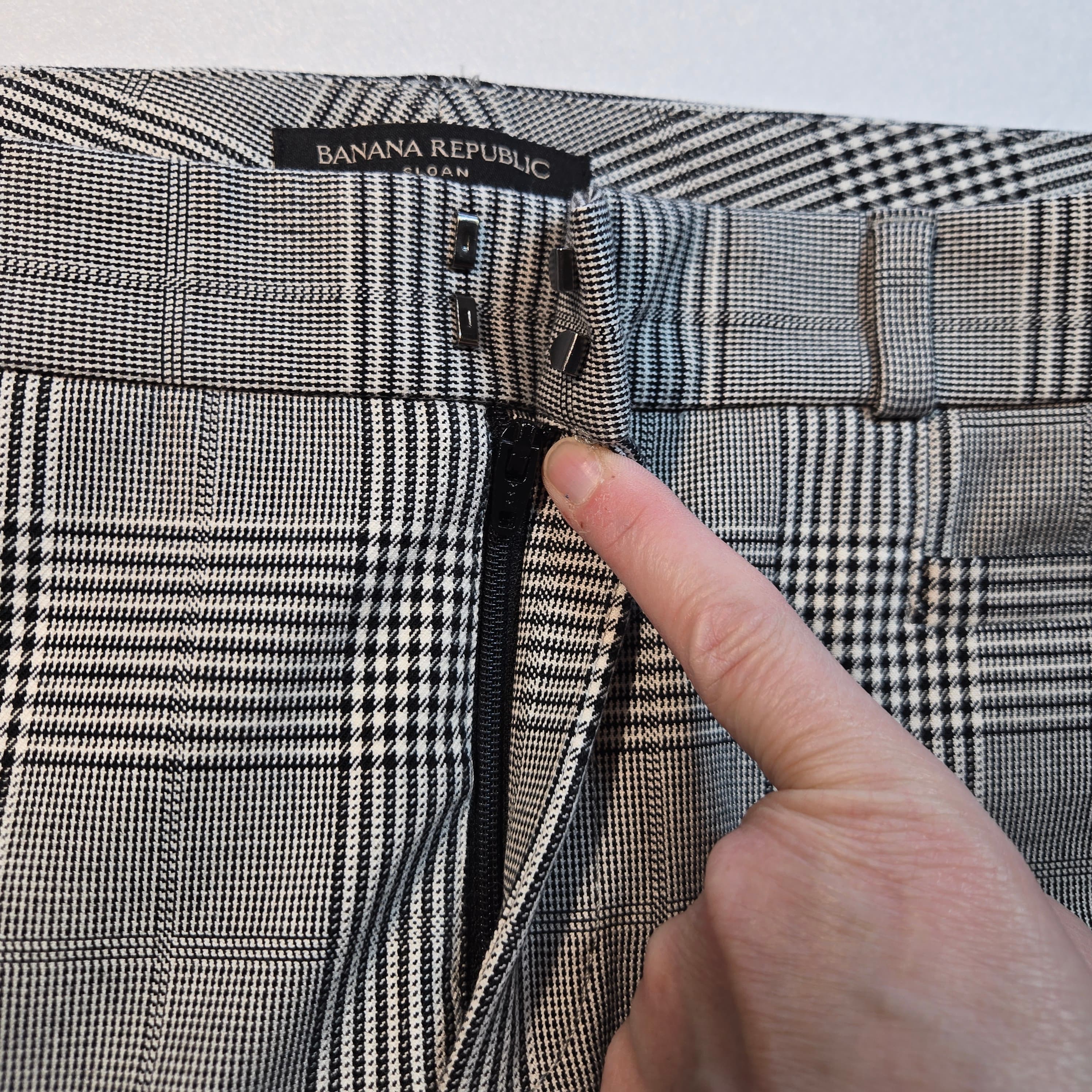 Banana Republic Plaid Trousers Cotton Size 0 - Thumbnail 5