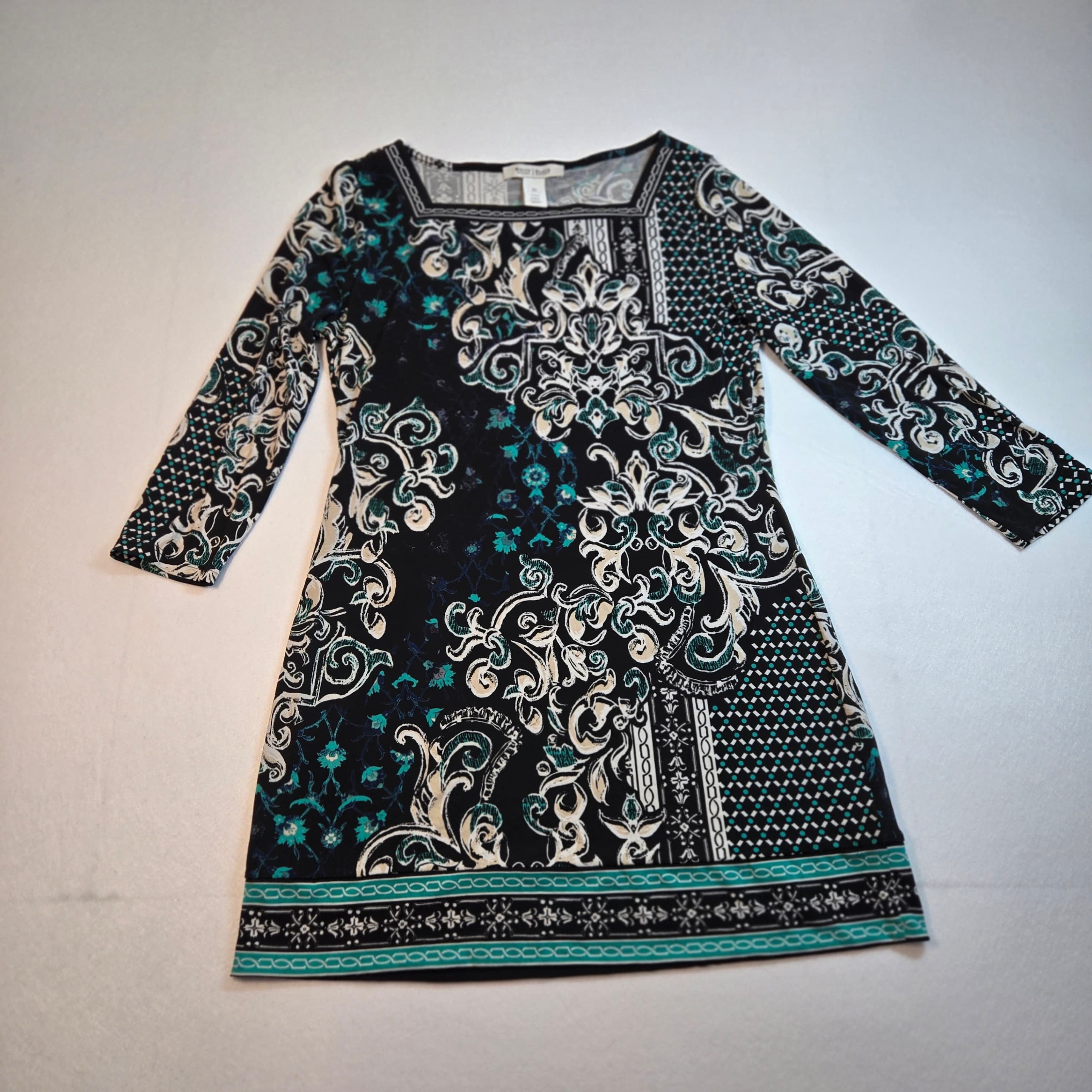 White House Black Market Geometric Blouse XS