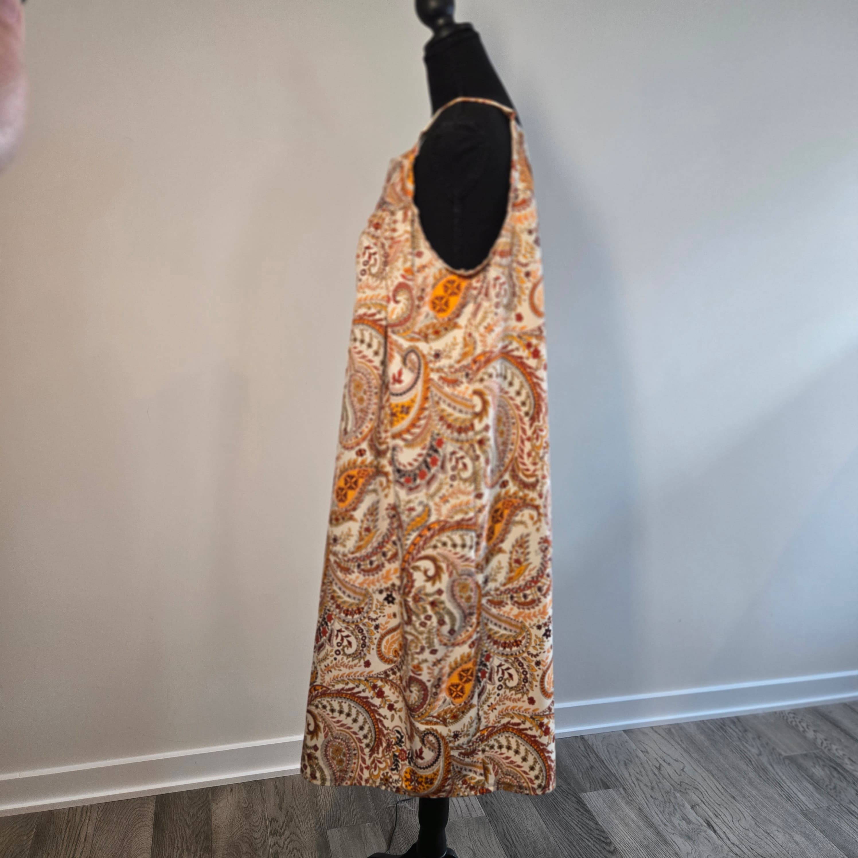 Bohemian Paisley Maxi Dress Sleeveless - Thumbnail 4