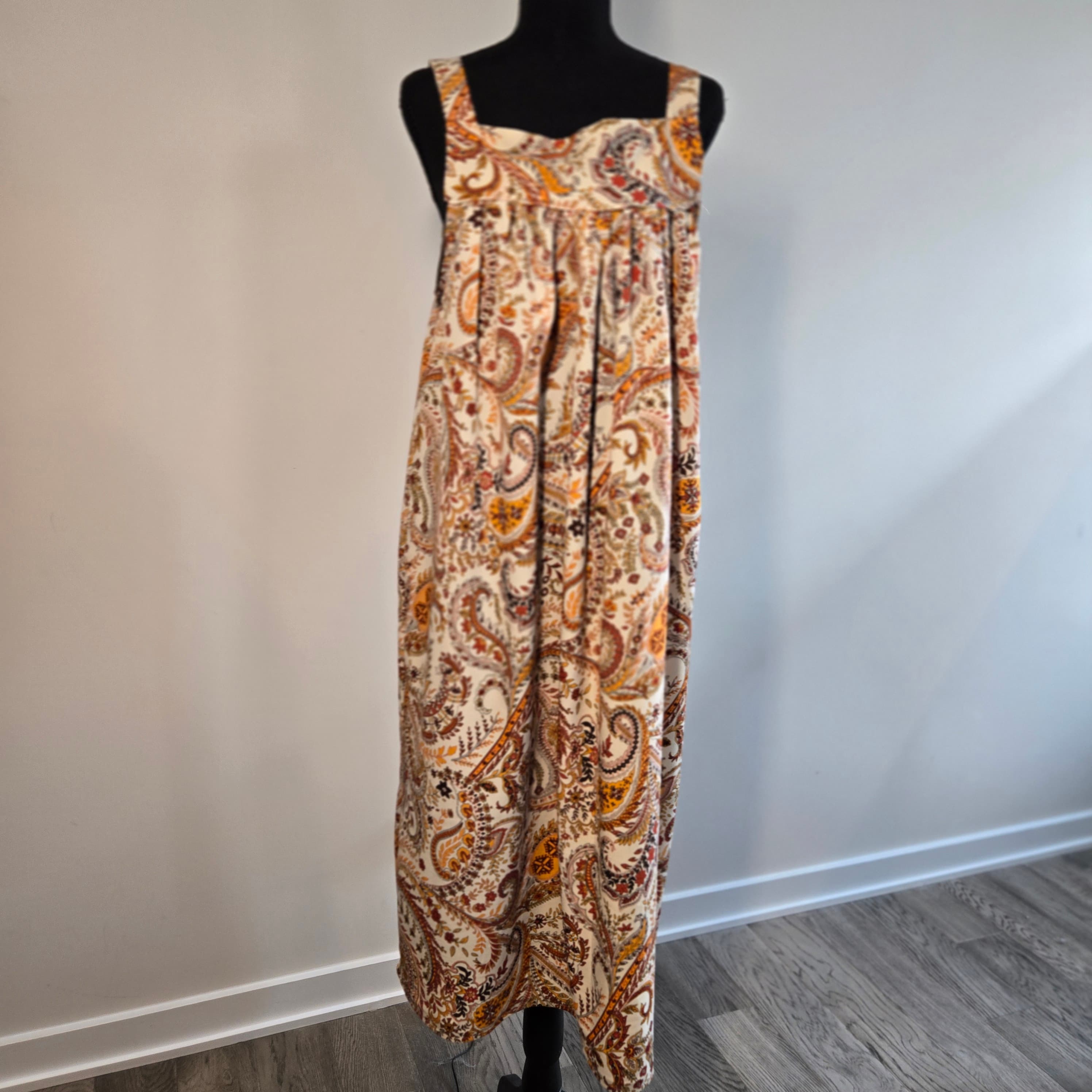 Bohemian Paisley Maxi Dress Sleeveless - Thumbnail 6