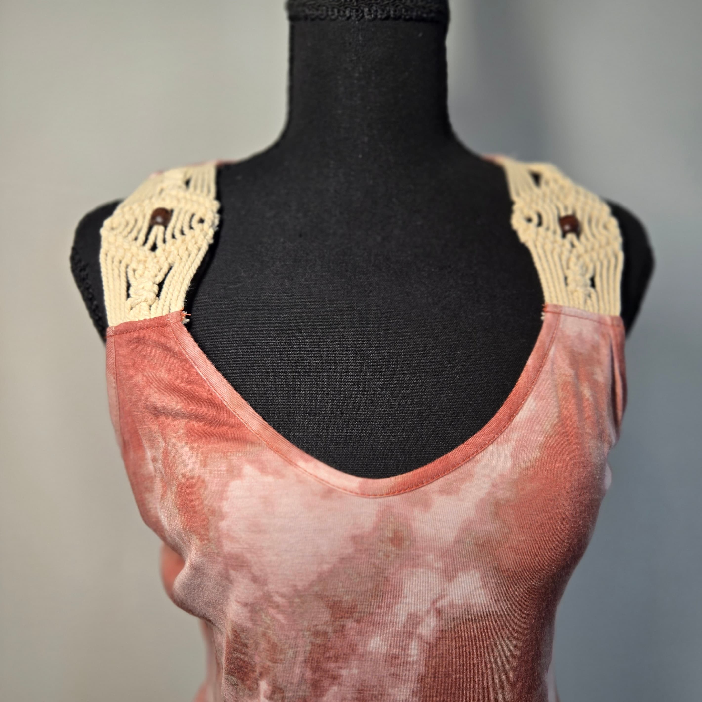 Women's Sleeveless Tie-Dye Dress Boho Medium - Thumbnail 8