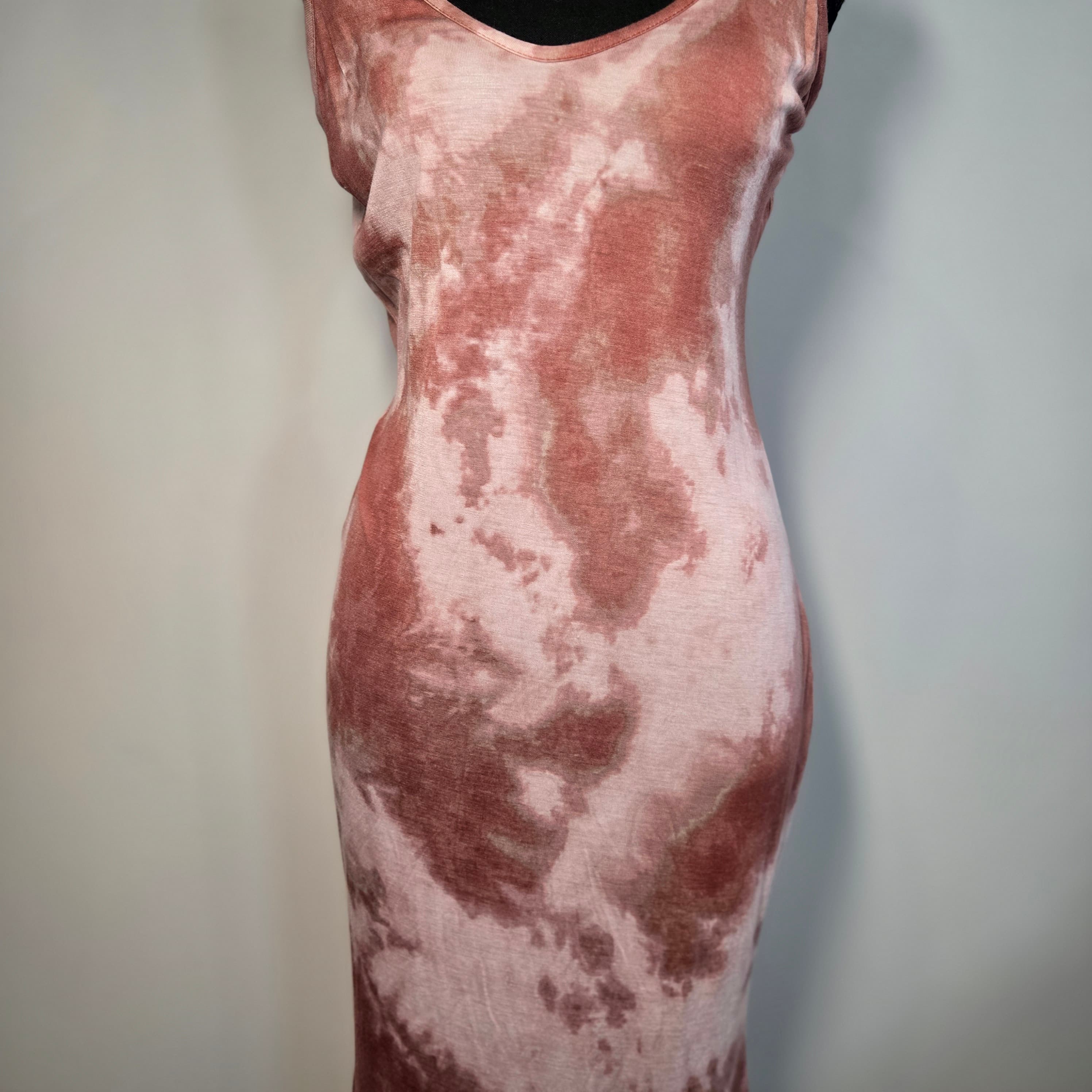 Women's Sleeveless Tie-Dye Dress Boho Medium - Thumbnail 2