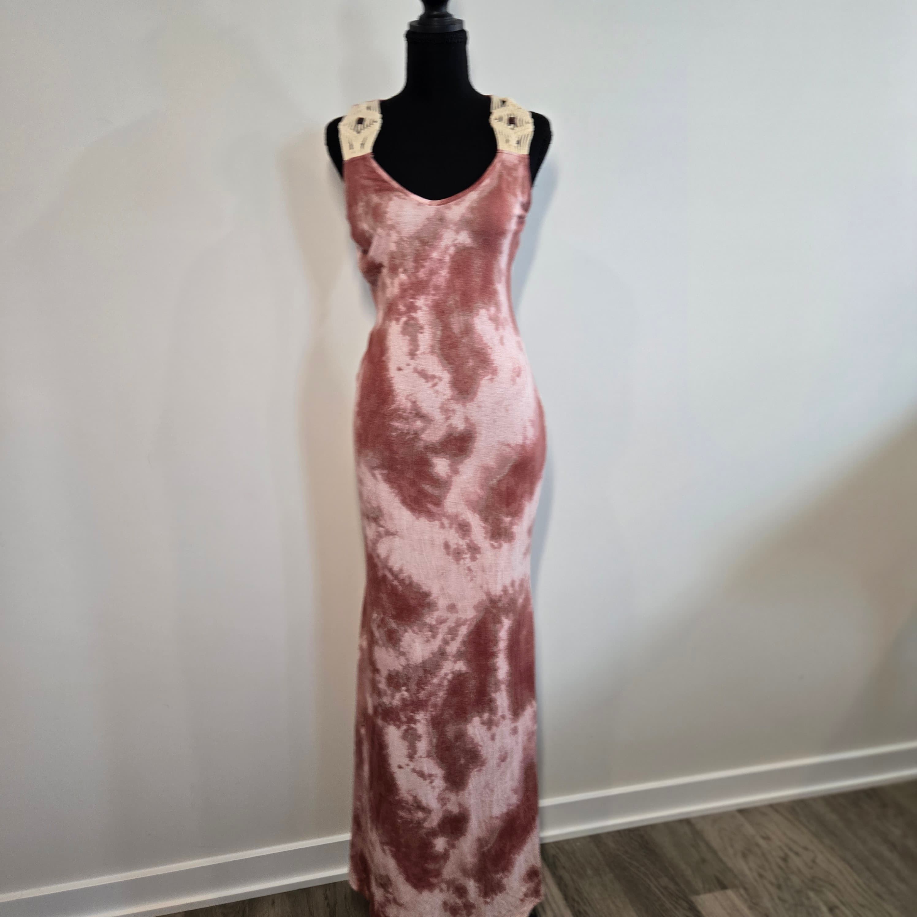 Women's Sleeveless Tie-Dye Dress Boho Medium