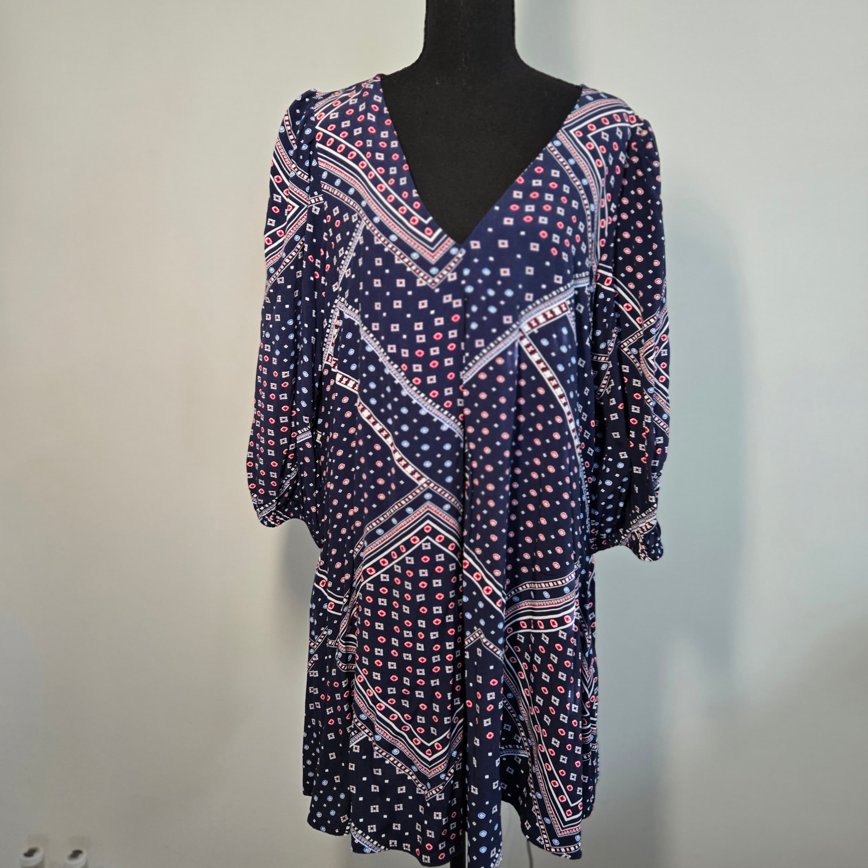 LOFT Women's Patterned Top Size L Boho