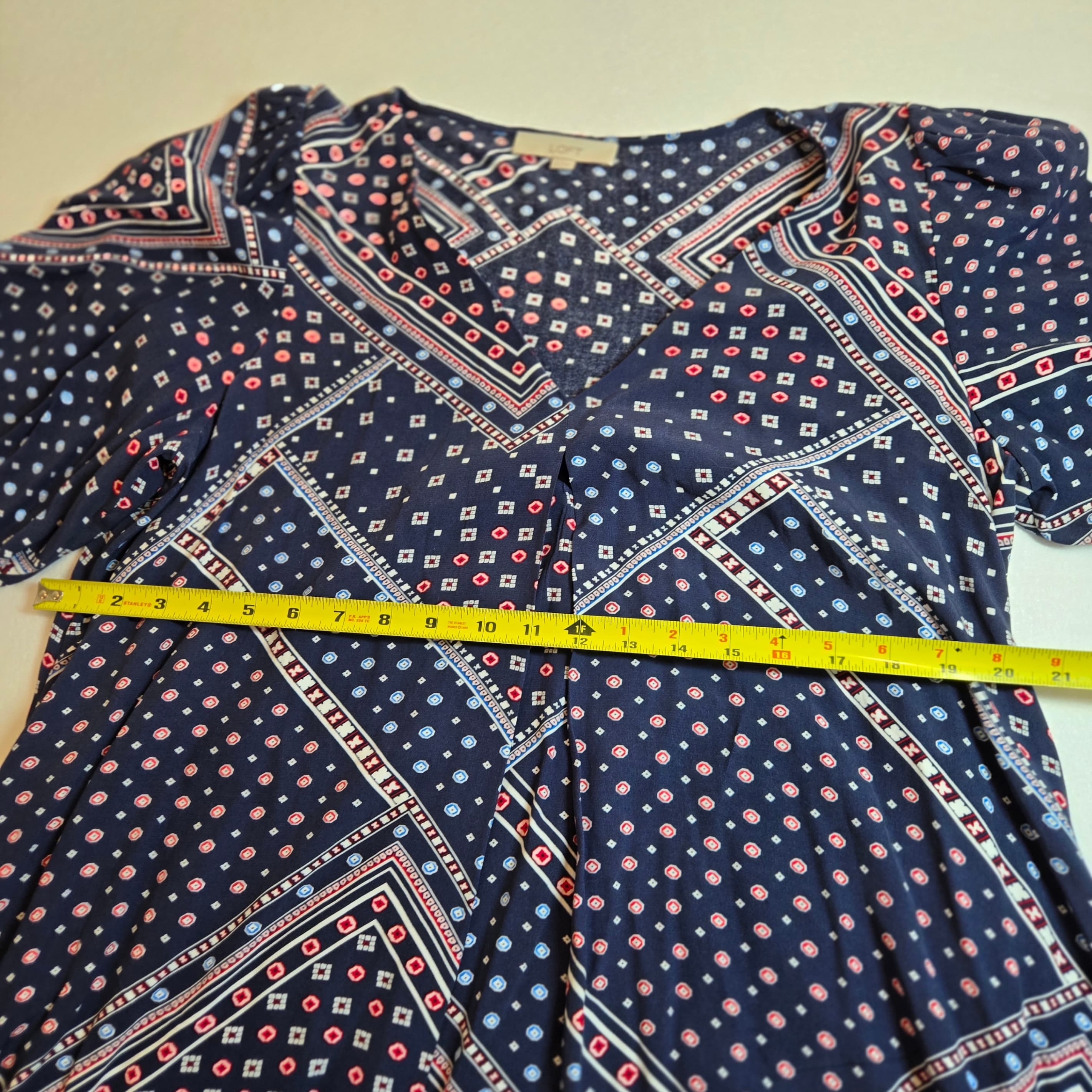 LOFT Women's Patterned Top Size L Boho - Thumbnail 4