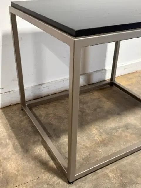 Bassett Dark Wood And Metal Large End Table - Thumbnail 3