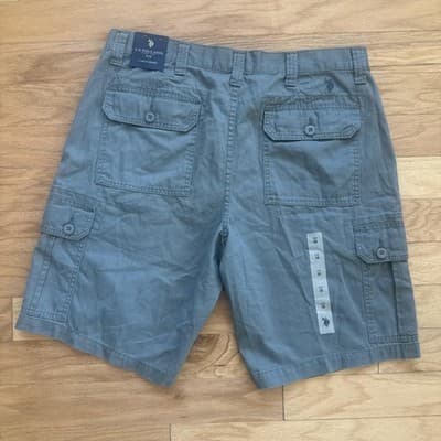 U.S. Polo Assn. Cargo Shorts Cotton Canvas Casual Summer Green 11 Inseam Mens 38 - Thumbnail 2