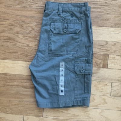 U.S. Polo Assn. Cargo Shorts Cotton Canvas Casual Summer Green 11 Inseam Mens 38 - Thumbnail 18