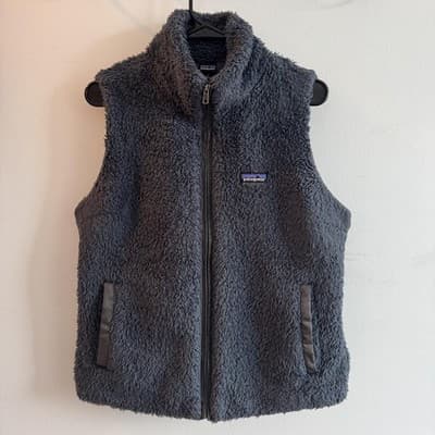 Patagonia Los Gatos Sherpa Fleece Vest High Pile Full Zip Navy Blue Womens L