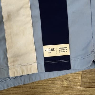 Rhone Fletcher Swim Trunks Waist Drawstring Back Pocket Striped Blue Men's XL - Thumbnail 12