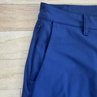 Fabletics Pants Slim Tapered Performance Zip Pocket Blue Deep Navy Mens 38x32 - Thumbnail 4