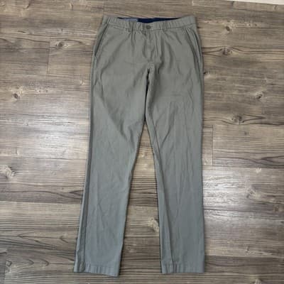 Vineyard Vines Chilmark Pants Flat Front Stretch Chino Gray Mens 34x34