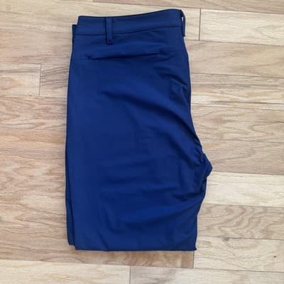 Fabletics Pants Slim Tapered Performance Zip Pocket Blue Deep Navy Mens 38x32 - Thumbnail 14