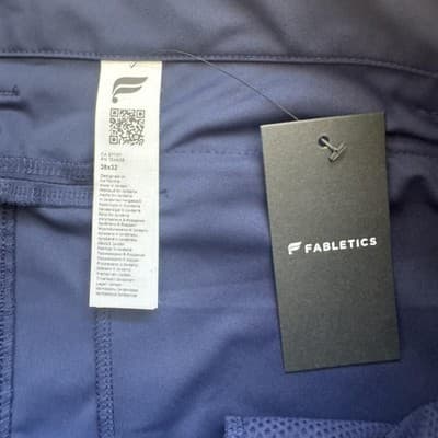 Fabletics Pants Slim Tapered Performance Zip Pocket Blue Deep Navy Mens 38x32 - Thumbnail 7