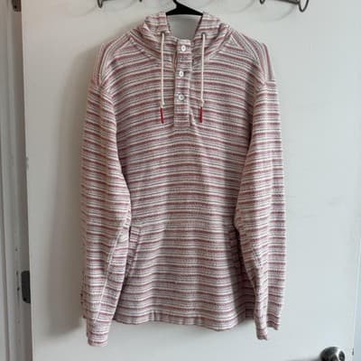 Tommy Bahama Baja Hoodie Sweatshirt Pullover Henley Multicolor Mens L